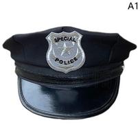 1 vnt. Kūrybiška aštuonkampė policininko kepurė Klasikinė suaugusiųjų policininko kepurė Karinė kepurė Sceninė kepurė vakarėliui, cosplay, pasirodymams, karnavalui juoda