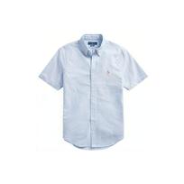 Polo Ralph Lauren SS22 Solid Color Oxford Cloth Single-Breasted Short Sleeve Shirt Men shirts Blue MNPOWOV1N820050-400 S