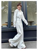 Women's Loose-Fit Two-Piece Set: Hooded Sweatshirt & Wide-Leg Pants - Autumn/Winter Fashion 2XL