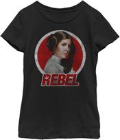 Star Wars Girl's Princess Leia Retro Rebel T-Shirt - Black - X Large S juoda