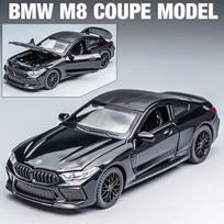 1:32 BMW M8 serijos Superautomobilio lieto lydinio modeliai ir žaislinės transporto priemonės Metalinis žaislinis automobilio modelis Garsas ir šviesa Kolekcija Vaikams žaislas juoda