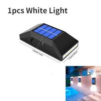 LED saulės sieninis šviestuvas lauko IP65 vandeniui atsparus saulės energija varomas šviestuvas Sieniniai šviestuvai sodo dekoravimui 6LED gatvių apšvietimo lempa 1 PCS balta