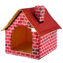 Household Portable Brick Wall Style Pet Dog House Warm and Cozy Cat Dog Beds for Dogs Pet Accessories raudona