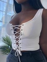 Ladies' Summer Breathable Fashionable Slim Fit Casual Lace Up Vest S balta