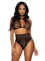 Halter Crop Top & Thong Panty - Onesize