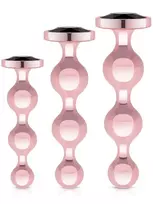 Rosy Gold Metal Butt Plug 3-pcs Set