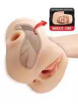 PDX Plus Double Pounder Vibrating Squeeze Stroker
