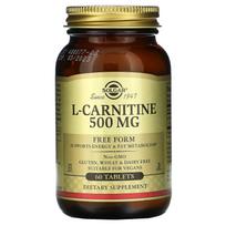 Solgar, L-carnitine, free form, 500 mg, 60 tablets