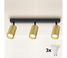 Brilagi - LED su reguliuojamu ryškumu taškinis šviestuvas SELE GOLDEN 3xGU10/4,8W/230V juoda/auksinė