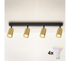 Brilagi - LED RGBW dimeriuojamas taškinis šviestuvas SELE GOLDEN 4xGU10/4,8W/230V juodas/auksinis