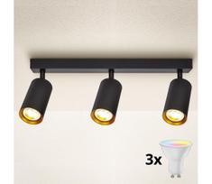 Brilagi - dimeriuojamas LED taškinis šviestuvas SELE 3xGU10/4,8W/230V juodas/auksinis