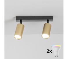 Brilagi - LED RGBW dimeriuojamas taškinis šviestuvas SELE GOLDEN 2xGU10/4,8W/230V juoda/auksinė