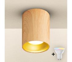 Brilagi - LED RGBW su dimeriu taškinis šviestuvas TRINE 1xGU10/4,8W/230V ąžuolo dekoras