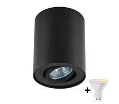 Zuma Line 20038-BK-N - LED RGBW dimeriuojamas taškinis šviestuvas RONDOO 1xGU10/4,8W/230V juodas+su nuotoliniu pultu