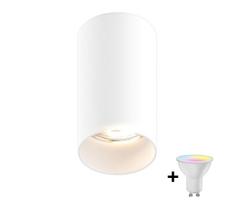 Zuma Line 92679-N - LED RGBW, reguliuojamas taškinis šviestuvas TUBA 1xGU10/4,8W/230V, baltas + su nuotoliniu pulteliu