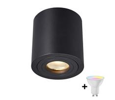 Zuma Line ACGU10-159-N - LED RGBW dimeriuojamas taškinis šviestuvas 1xGU10/4,8W/230V IP44 juodas+nuotolinis pultas