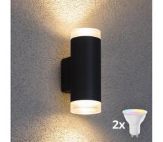 Brilagi - LED RGBW lauko sieninis šviestuvas MATERA 2xGU10/4,8W/230V juoda IP54