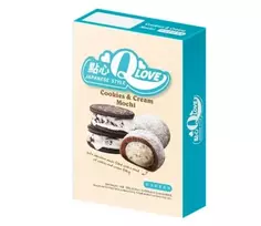 Mochi sausainiai Qlove Deluxe, sausainių ir kremo skonio, 180 g