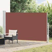 Ištraukiama šoninė kiemo pertvara rudos spalvos 180x300cm