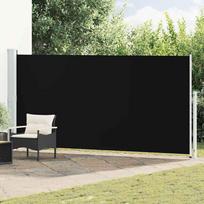Ištraukiama šoninė kiemo pertvara juodos spalvos 180x500cm