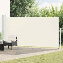 Ištraukiama šoninė kiemo pertvara kreminės spalvos 180x500cm
