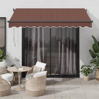 Automatinė ištraukiama markizė su LED ruda 350x250cm