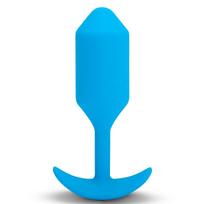B-Vibe Snug Plug 3 L vibruojantis analinis kaištis su svorio kamuoliuku mėlynas