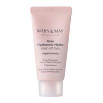 MARY & MAY Rose Hyaluronic Hydra Wash Off Pack Cleansing Mask 30 g 30ml korėjietiška drėkinanti veido kaukė Moterims