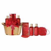 Parisax Bath gift set in a golden tub Frozen Strawberries & Vanilla 5 pcs kūno priežiūra Moterims