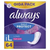 Always Panty liners Daily Protect Long Fresh Scent 64 pcs Intymioji higiena Įklotai ir higieniniai paketai Moterims