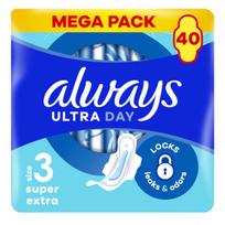 Always Ultra Day sanitary pads 40 pcs Intymioji higiena Įklotai ir higieniniai paketai Moterims