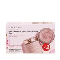 MARY & MAY Rose Hyaluronic Hydra Wash Off Pack Duo mask set korėjietiška molio kaukė veidui Moterims
