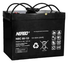 NERBO NBC 80-12i 12V 80Ah AGM Akumuliatorius, nereikalaujantis priežiūros, skirtas cikliniam darbui