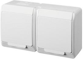 Dvivietis kištukinis lizdas  ELEKTRO-PLAST HERMES, IP44