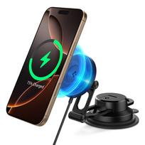 Spigen OneTap Pro 4 MagSafe Car Mount Charger, juodos spalvos – belaidis / Dashboard / Windshield