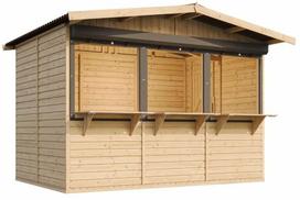 Medinis prekybinis kioskas Timbela SmartSide M150AZ, 263 cm x 336 cm x 232 cm, ruda sp.