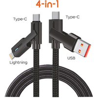 Automobilinis telefono greito įkrovimo laidas ALBURNUS, USB/TYPE-C SU TYPE-C/LIGHTINING,  laido ilgi