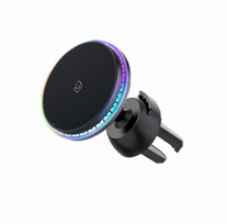 Belaidis automobilinis telefono įkroviklis su magnetiniu laikikliu ALBURNUS, 15W , 3A, juodos spalvo