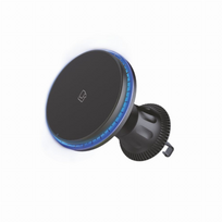 Belaidis automobilinis telefono įkroviklis su magnetiniu laikikliu ALBURNUS, 15W,  3A, juodos spalvo