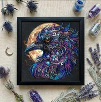 Mini karoliukų siuvinėjimo rinkinys „Gintarinis žvilgsnis“ – gyvūno motyvo paveikslas 15x15 cm