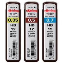 Rotring Grafitai 0,35 mm / 0,5 mm / 0,7 mm 3 pak