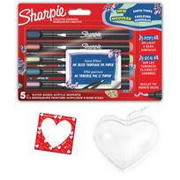 Kūrybiniai akriliniai žymekliai „Sharpie“, žemės spalvos (kūginis antgalis), 5 vnt. <p>/ Magnetas / Širdelė tapybai / Valentino diena