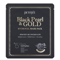PETITFEE Black Pearl & Gold, hidrogelio veido kaukė, 1 vnt.