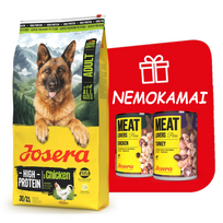JOSERA High Protein Adult Chicken 12,5kg + Josera Meatlovers 2x400g NEMOKAMAI