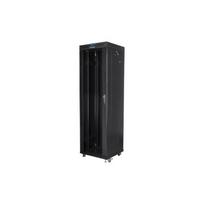 Stovas 19" 42U 600X600 juodas su stiklinėmis durimis LCD LANBERG (plokščias paketas) | FF01-6642-12BL | 5901969430424