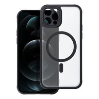 Dėklas telefonui – pilnai matinis magnetinis dėklas, suderinamas su MagSafe IPHONE 12 Pro, juodas