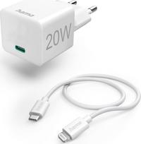 Telefono įkroviklis Hama, USB Type C/Lightning, 100 cm, balta sp., 20 W