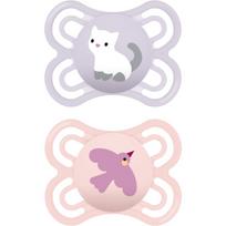 MAM Perfect 0+m, dbl box čiulptukas Pink/ Purple 2 vnt.