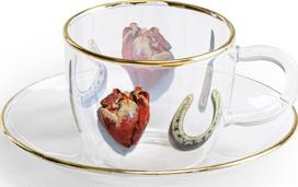 Seletti Puodelis Toiletpaper I Love You su lėkštute