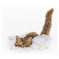 Siuvinėjimo Rinkinys MP Studija Cat in the Snow SNV-557 20x25cm